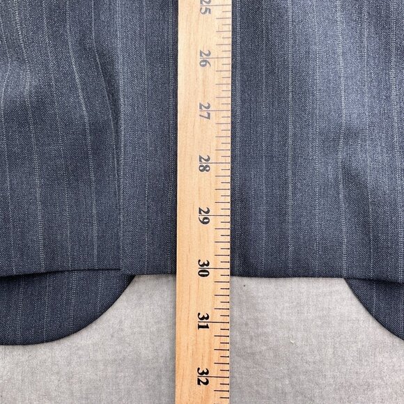 Macys Design Studio Suit Men 44 35Wx28L Gray Stripe Classic‎ Career Wool USA - Picture 6 of 16